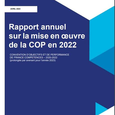 Rapport annuel sur la mise en oeuvre de la COP - France compétences 2022